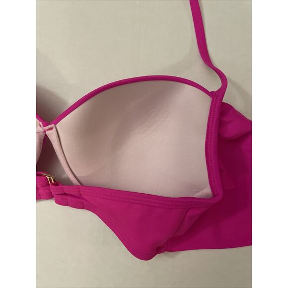 Victoria's Secret Women's Size 32DD Solid Pink Wrap Tie Around Bikini Top - EUC - Picture 9 of 11
